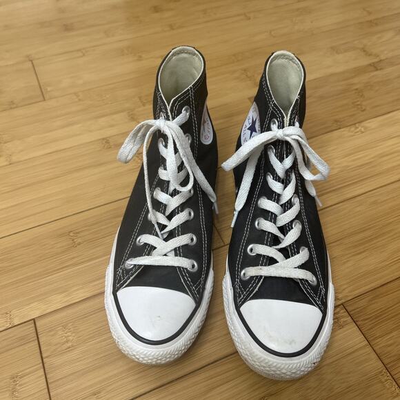 Chuck Taylor All Star Canvas Converse Black Sneakers Streetwear Skater 90s Sz 8 - Picture 1 of 5